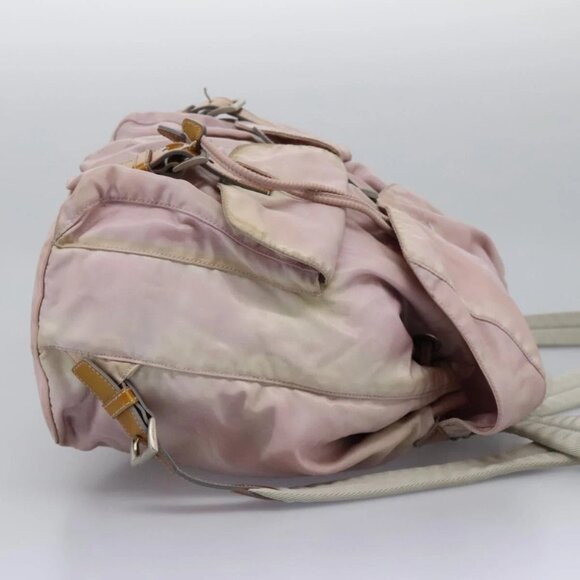 PRADA Backpack Nylon Pink Silver Auth MY315 - Picture 5 of 15